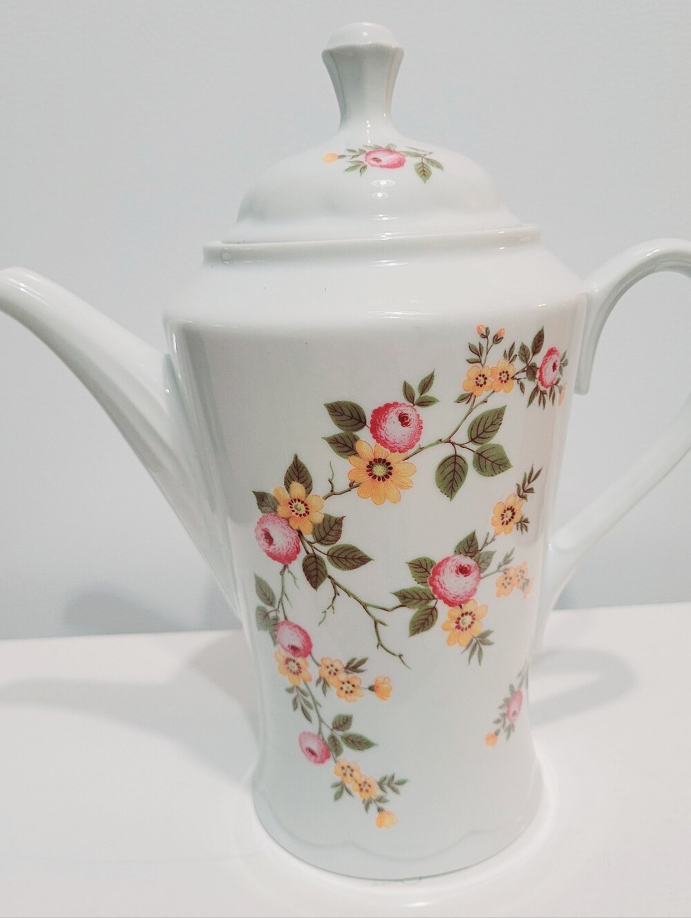 Langenthal Bavaria Harmony Swiss Porcelain Coffee Pot Floral Vintage 9.5"